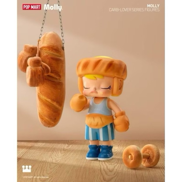 Pop mart Other - Authentic POP MART Molly Carb-lover Soft punch/ Yummy bread shoe figure